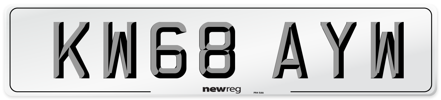 KW68 AYW Number Plate from New Reg